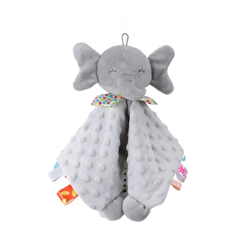 Cute Elephant Plush Teether Rattle for Newborns | Soft Blanket Toy
