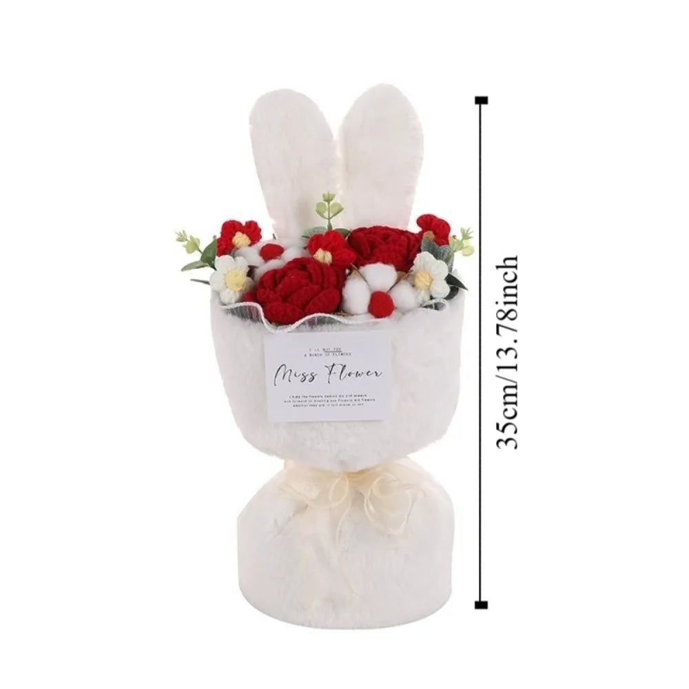 Ramo de flores de ganchillo hecho a mano | Set de regalo creativo de rosas tejidas