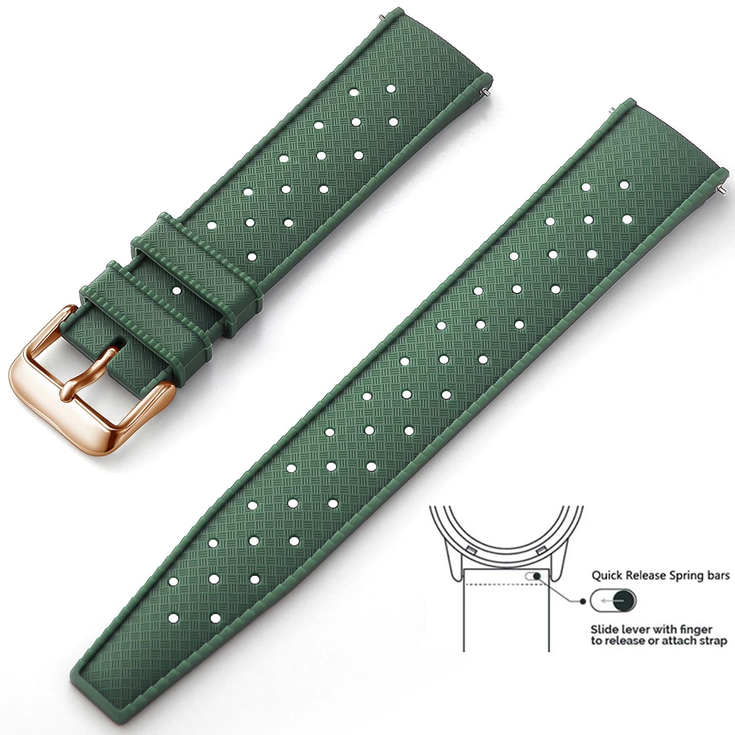 Tropical Silicone Watch Band | Quick Release Rubber Strap