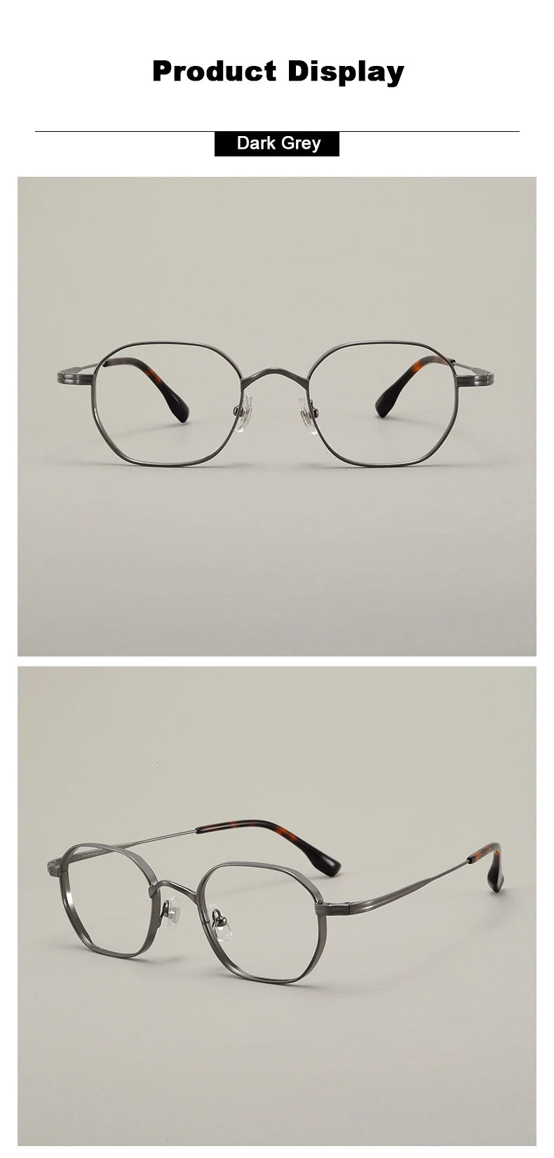 Luxury Retro Polygon Eyeglasses | Ultra-Light Pure Titanium Frames