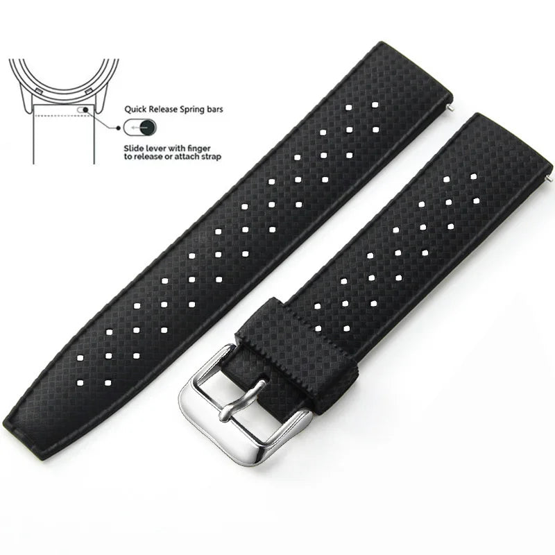 Tropical Silicone Watch Band | Quick Release Rubber Strap