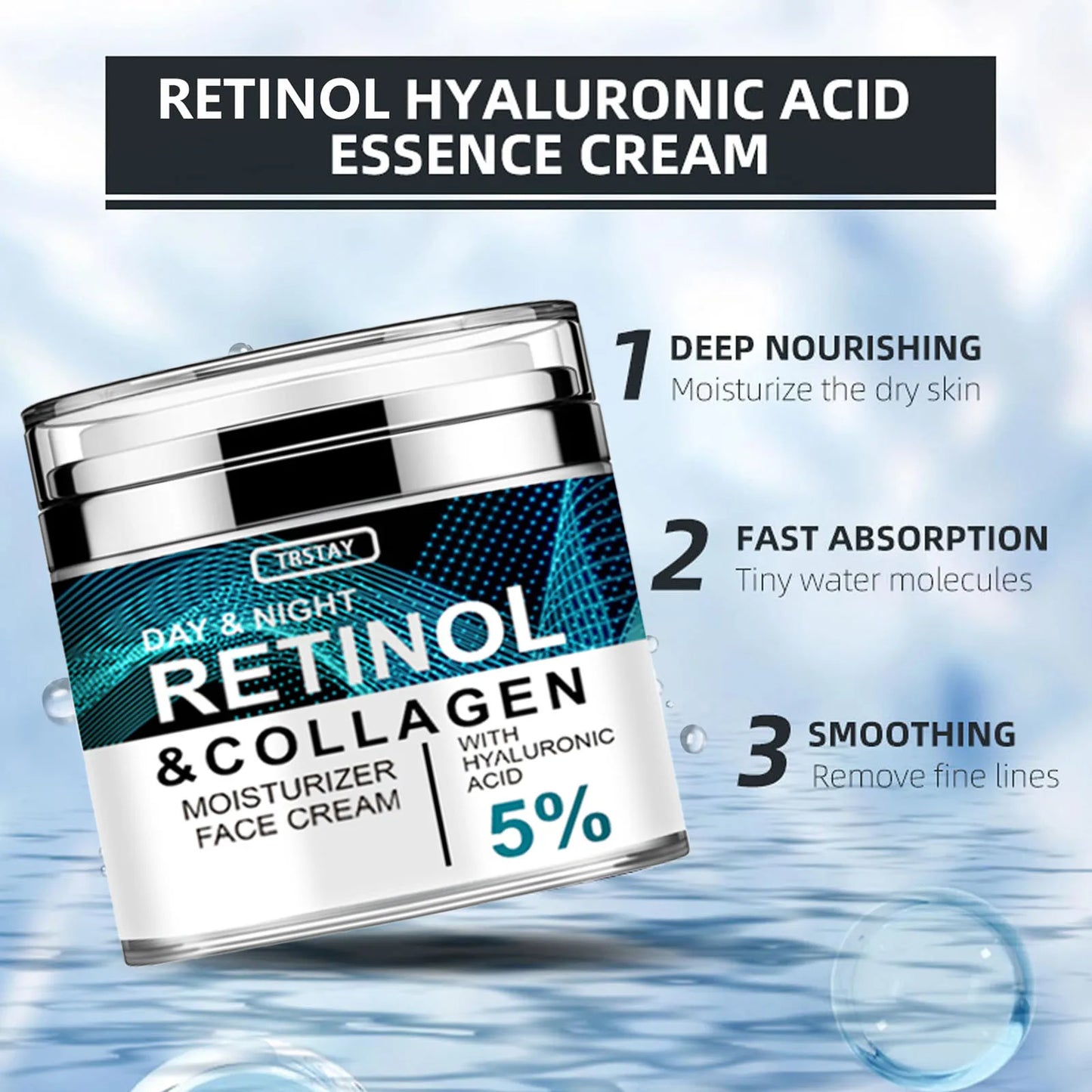 Collagen Retinol Hyaluronic Acid Cream | Anti-Aging Skin Care