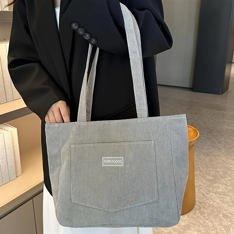 Stylish Women's Corduroy Shoulder Tote Bag | Large Capacity Handbag