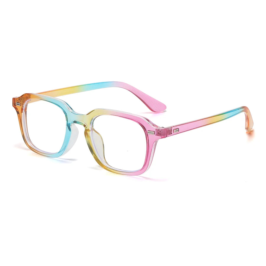 Stylish Women's Square Frame Glasses | Vibrant Rainbow Design
