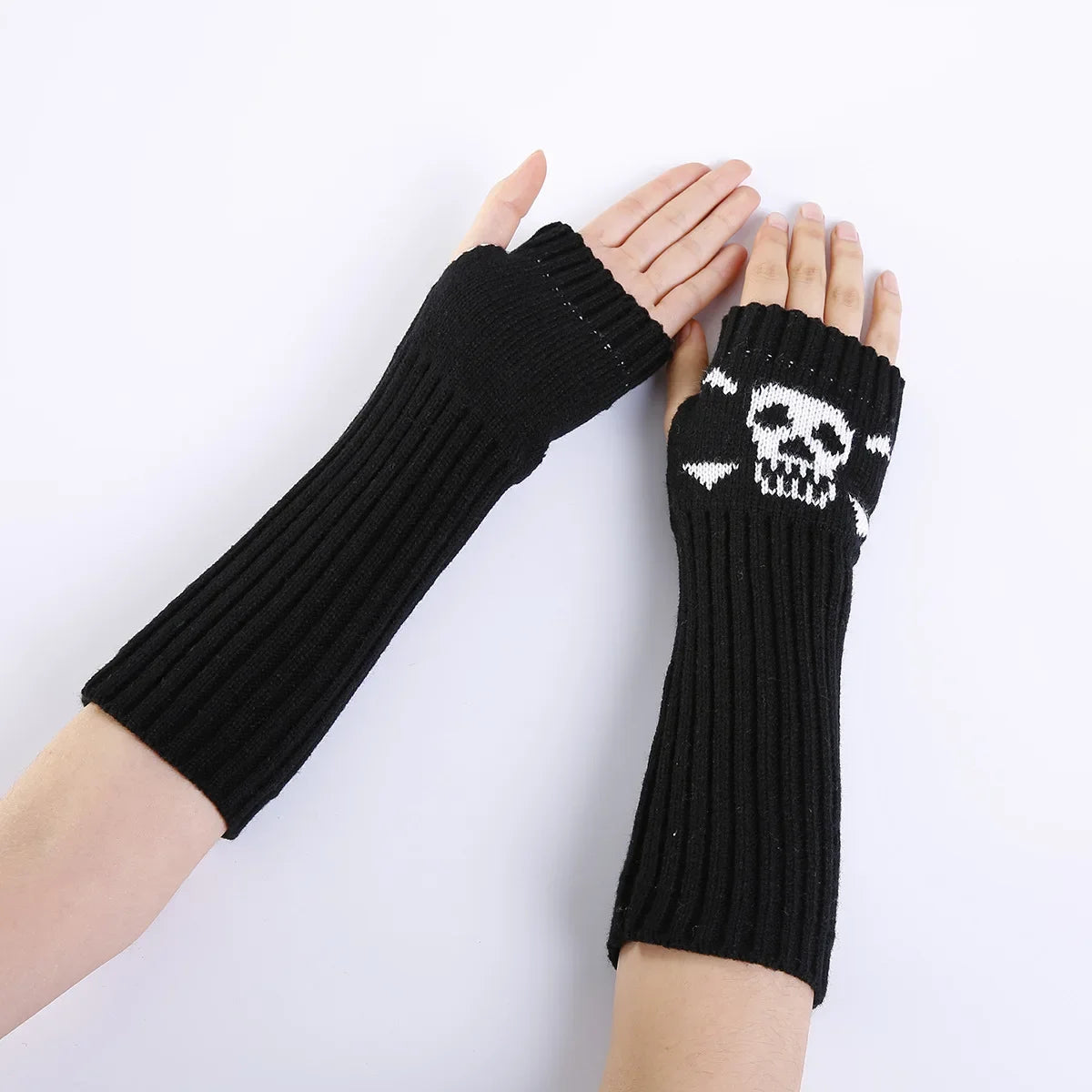 Punk Skull Stockings & Gloves Set | Gothic Cosplay Accessories