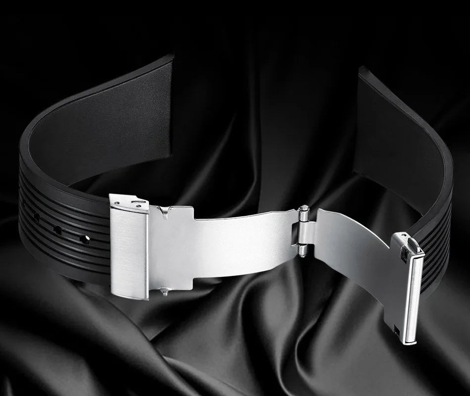 Stylish Big Dial Men's Watch | Multi-Function Rubber Strap