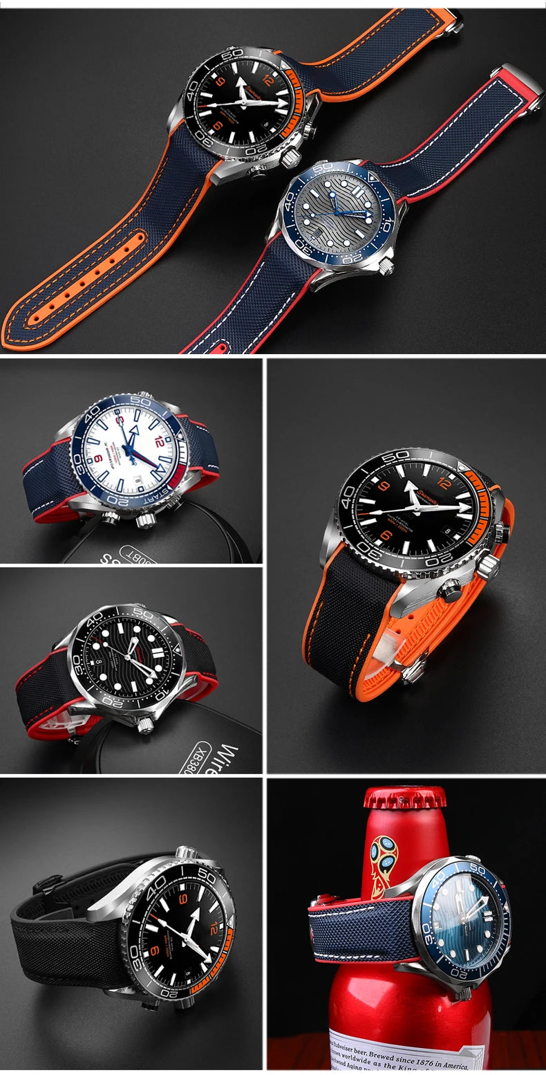 Versatile Nylon Rubber Watchband | Durable Comfort Strap