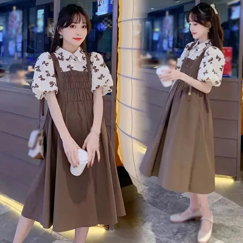 Summer Pregnant Women’s Loose Fit Dress | Comfortable Maternity Wear