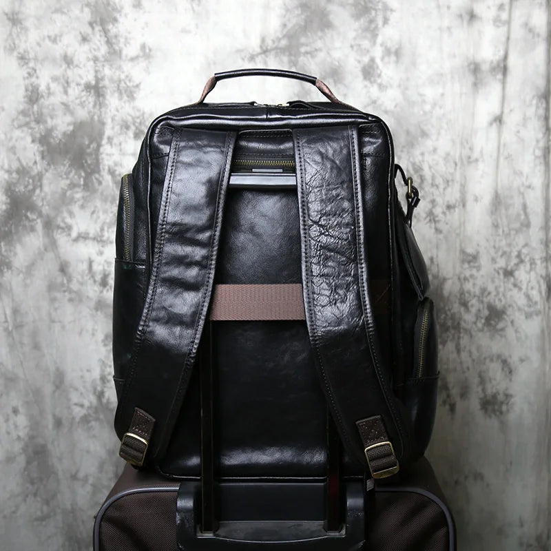 Stylish Retro Genuine Leather Men's Backpack | Travel Companion