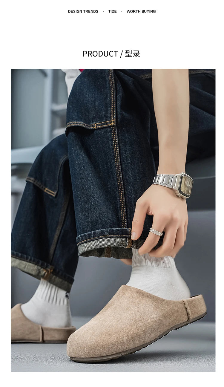 Comfortable Unisex Leather Slip-On Mules | Summer & Spring Flats