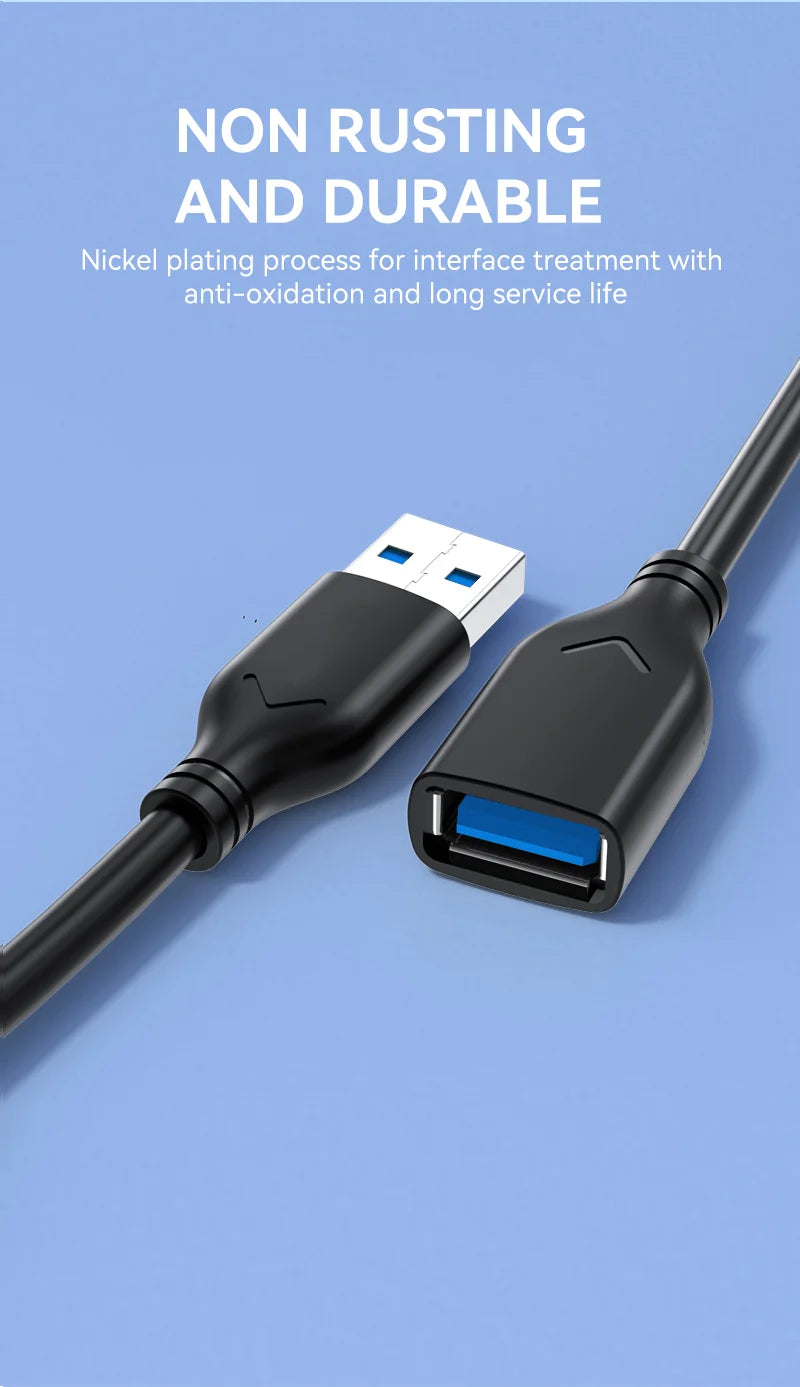 High-Speed USB 3.0 Extension Cable Male to Female for Devices