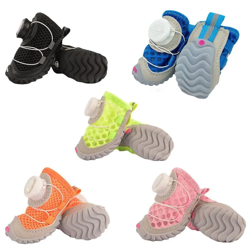 Adjustable Breathable Dog Mesh Shoes | Reflective Pet Boots Set