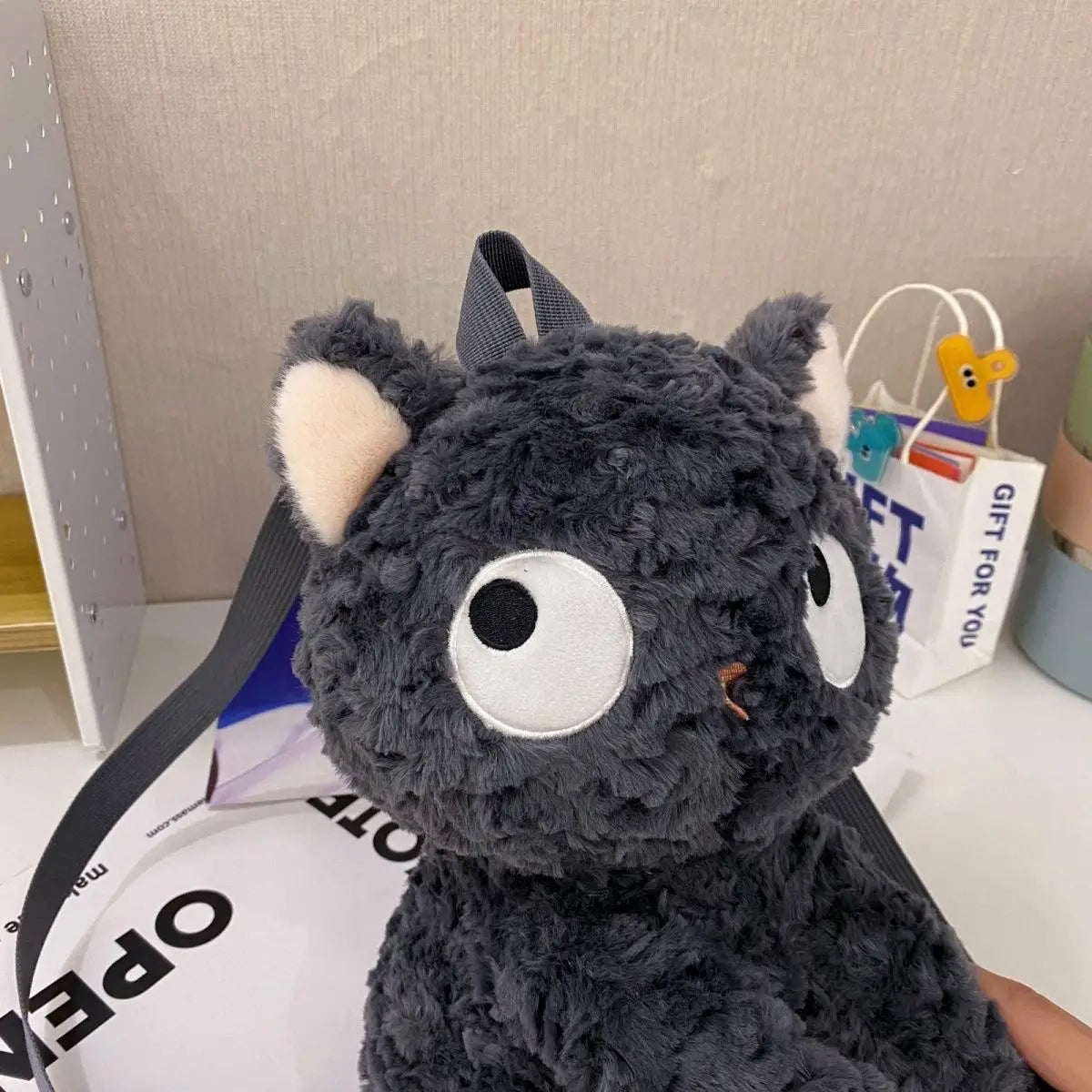 Cute Black Cat Plush Backpack | Adorable Kawaii Knapsack for All