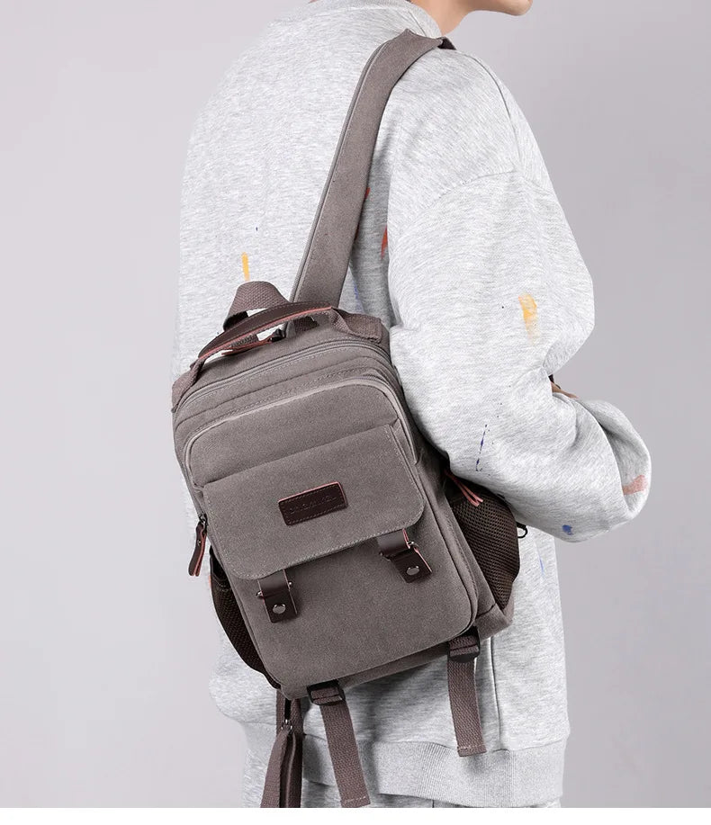 Multifunctional Canvas Chest Bag | Sleek Travel Companion
