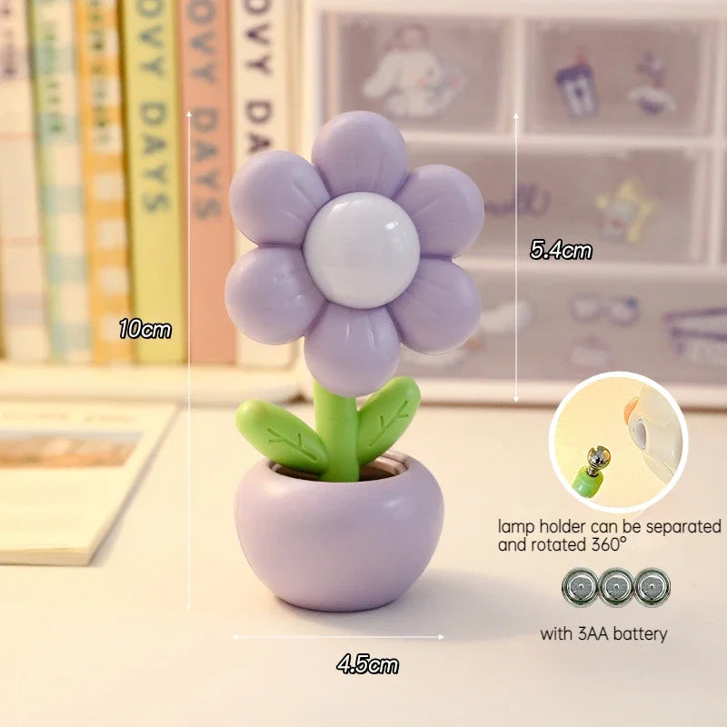 Bonita mini lámpara de noche floral | Encantadora decoración de dormitorio infantil