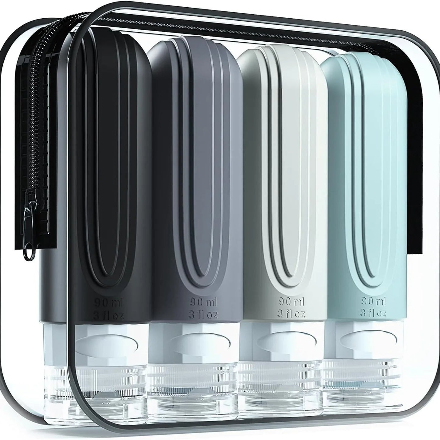 4 Pc Travel Bottles Set | Leak Proof Toiletry Containers