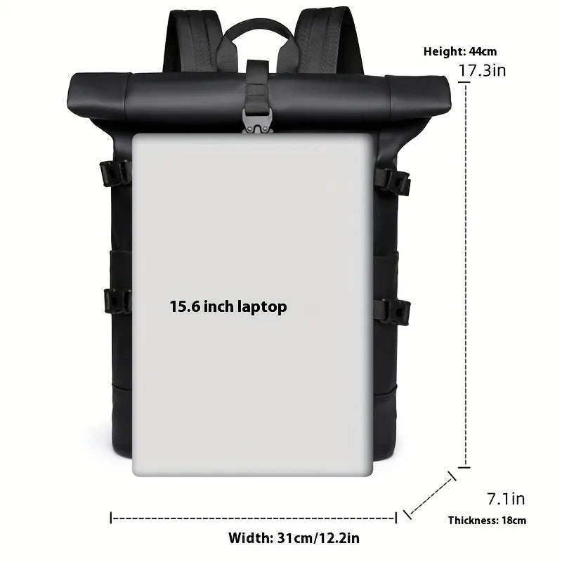 Trendy Rolled Up Backpack for Men | Large Capacity Travel Bag