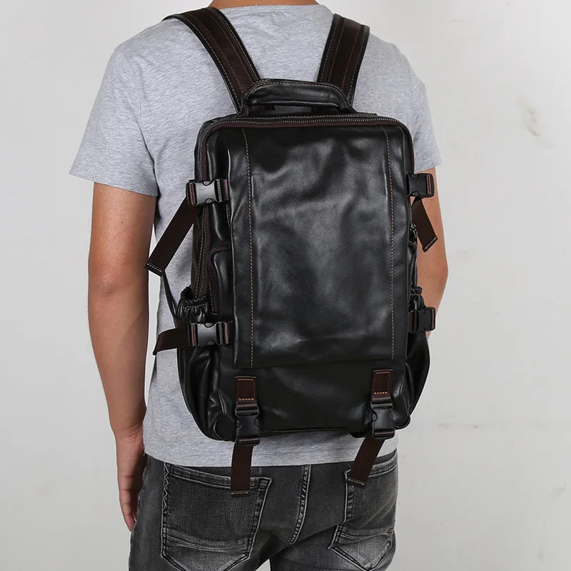 Vintage Cowhide Men's Backpack | Large Capacity Casual Bag