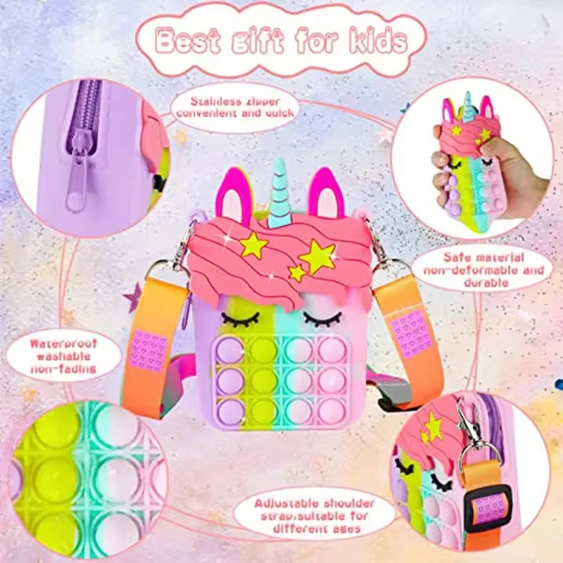 Unicorn Cross Bag - Stress Relief Handbag for Kids and Girls