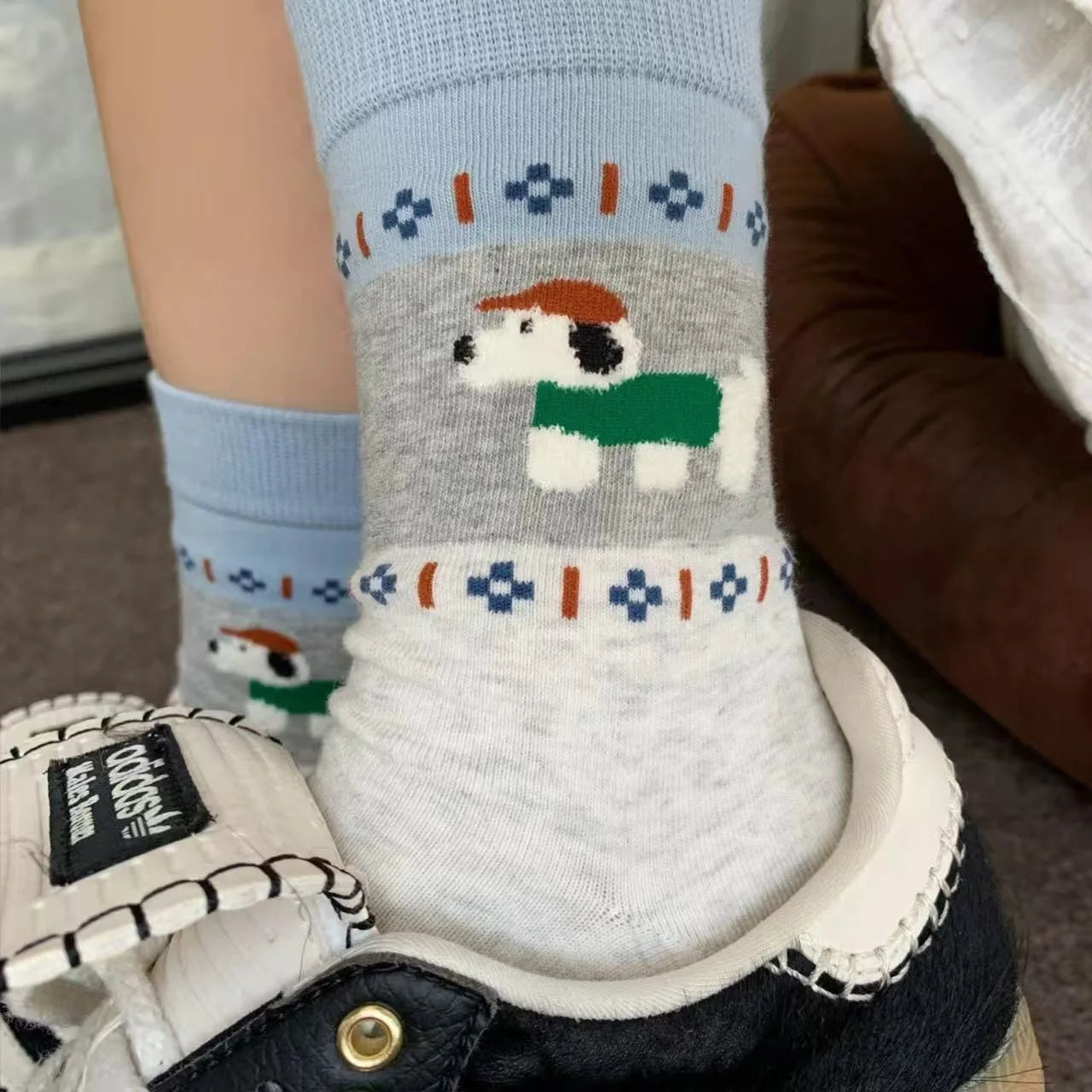 Cute Mid-Calf Socks with Adorable Kitten & Puppy Patterns