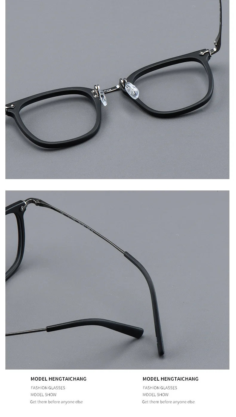 Men's Luxury Pure Titanium Rectangular Frame Eyeglasses