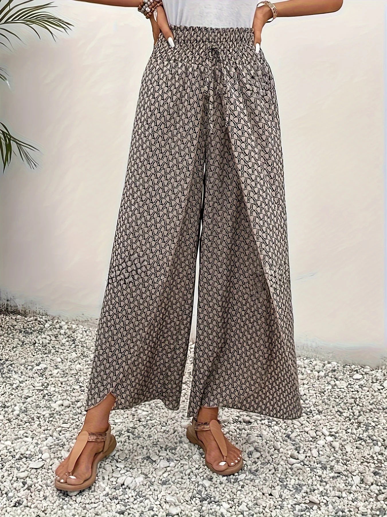 Elegant Wide Leg Pants for Women | Casual Beach Vacation Trousers