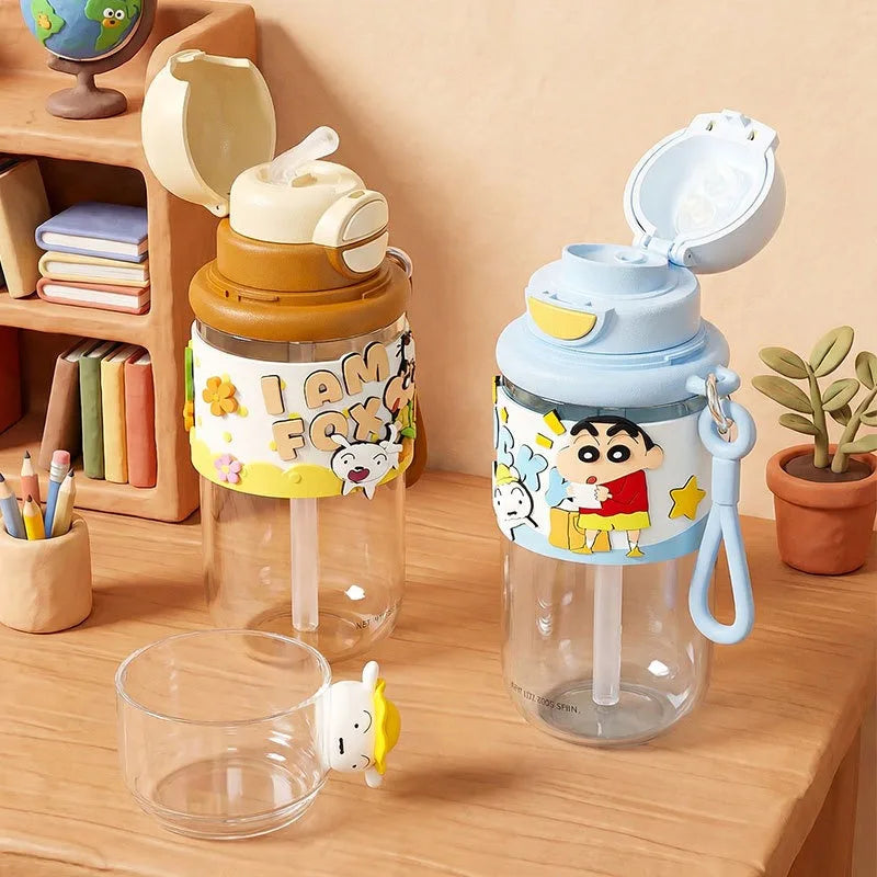 Cute Cartoon Straw Cup for Kids | Leakproof Outdoor Water Bottle