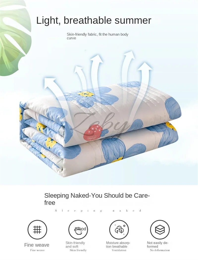 Quilted Spring Summer Quilt | Soft Comfortable Queen Size Blanket