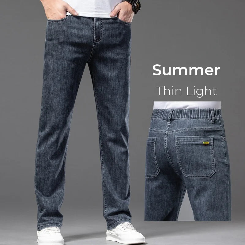 Men's Casual Loose-Fit Straight Jeans | Comfortable Everyday Denim