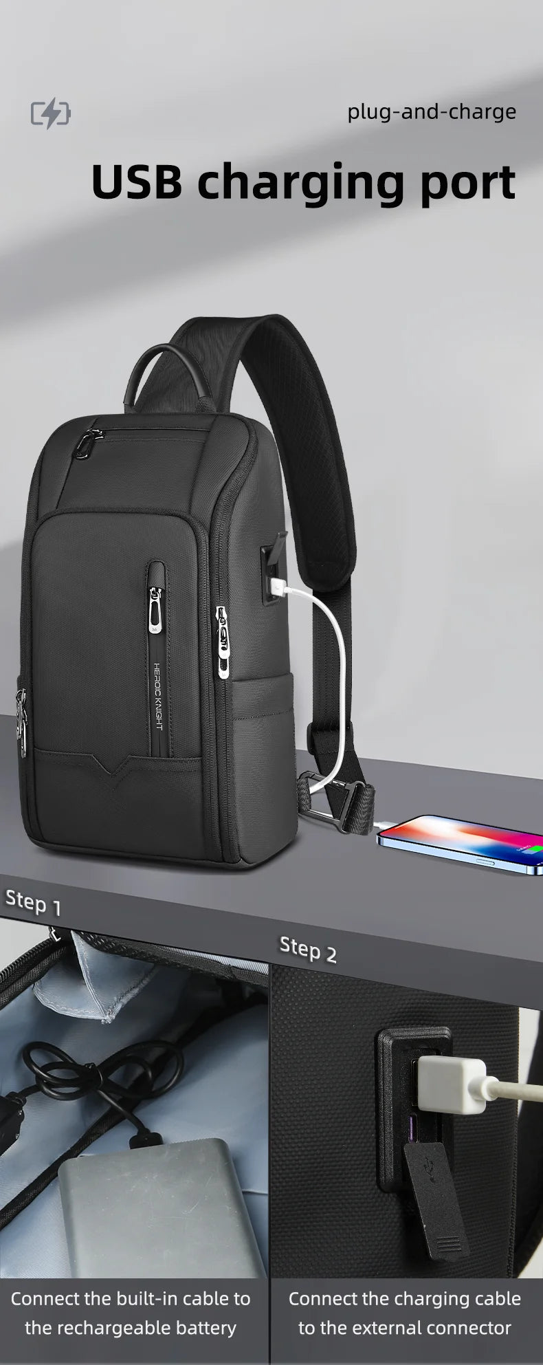 Men's Waterproof Anti-Theft Shoulder Sling Bag | Multi-Pocket Crossbody
