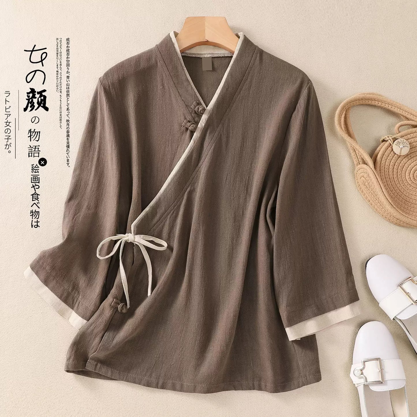 Women's Zen Chinese Top | Comfortable Summer Hanfu Tea Clothing