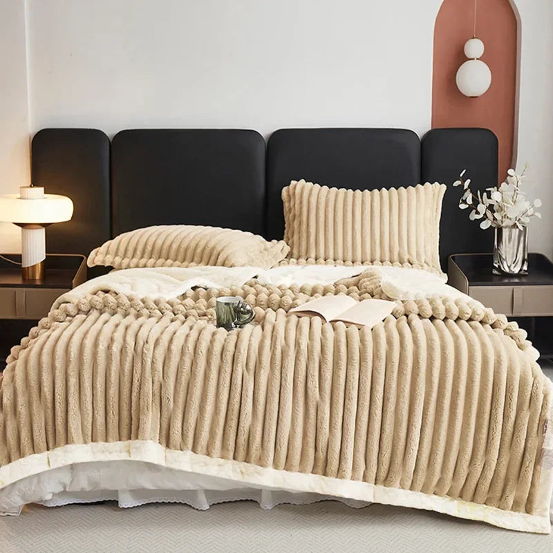 8lbs Weighted Fleece Sherpa Throw Blanket | Soft Plush Comfort