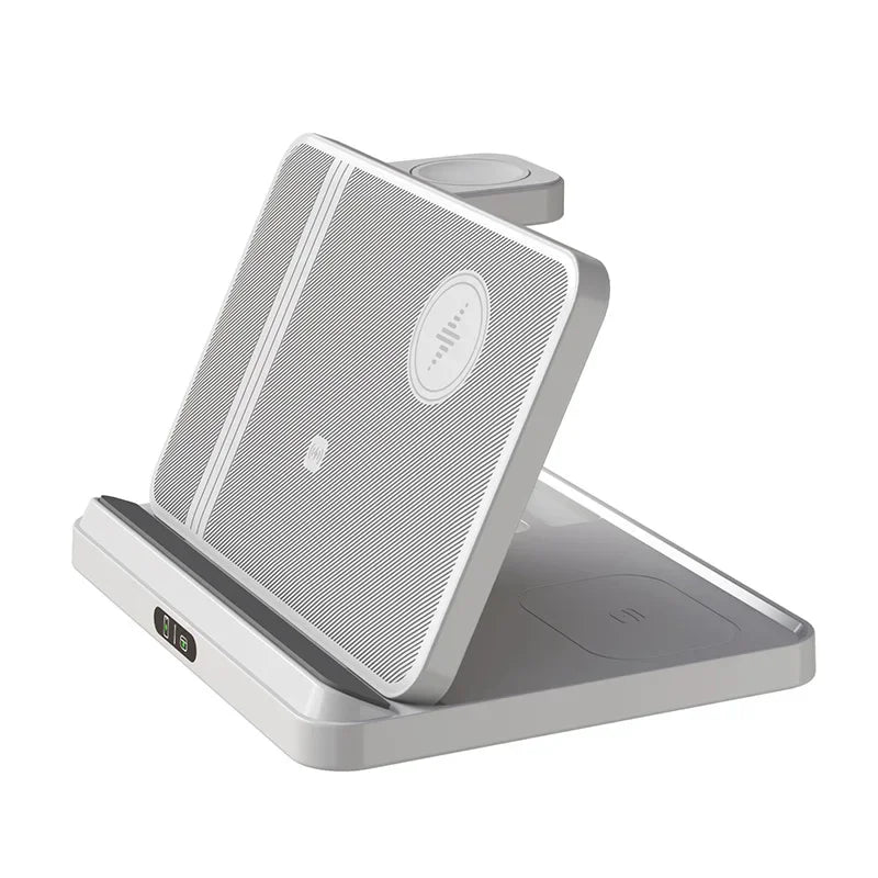3-in-1 Fast Wireless Charger Stand for Phones, Watches, & Earbuds