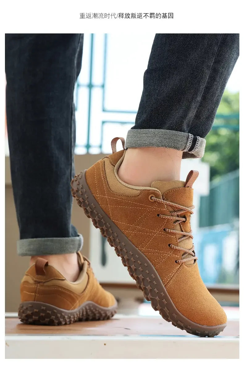 High Quality Leather Sports Shoes for Wide Feet | Anti-Slip Design