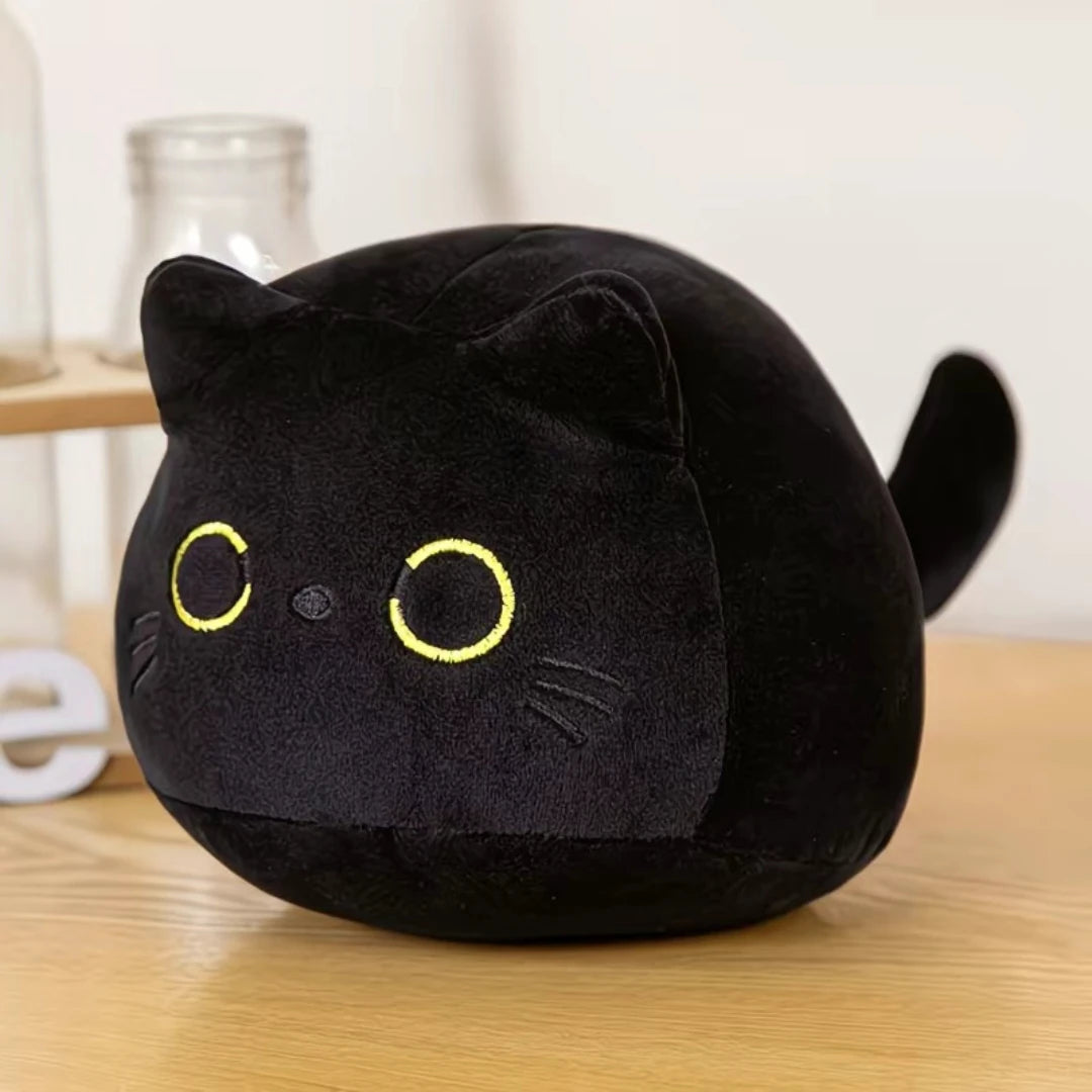 Kawaii Black Cat Plush Doll | Cute Cartoon Cushion Toy for Gifts