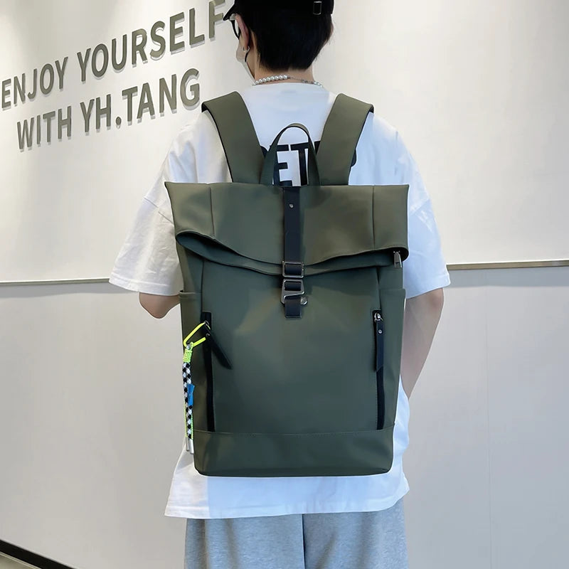 Women's Large Nylon Roll Top Backpack | Versatile Travel Companion