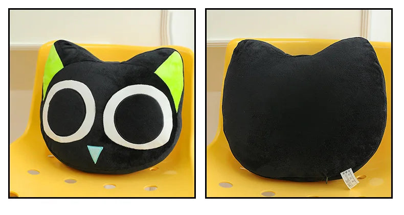 Kawaii Black Cat Plush Toy | Adorable Big Eye Cat Pillow