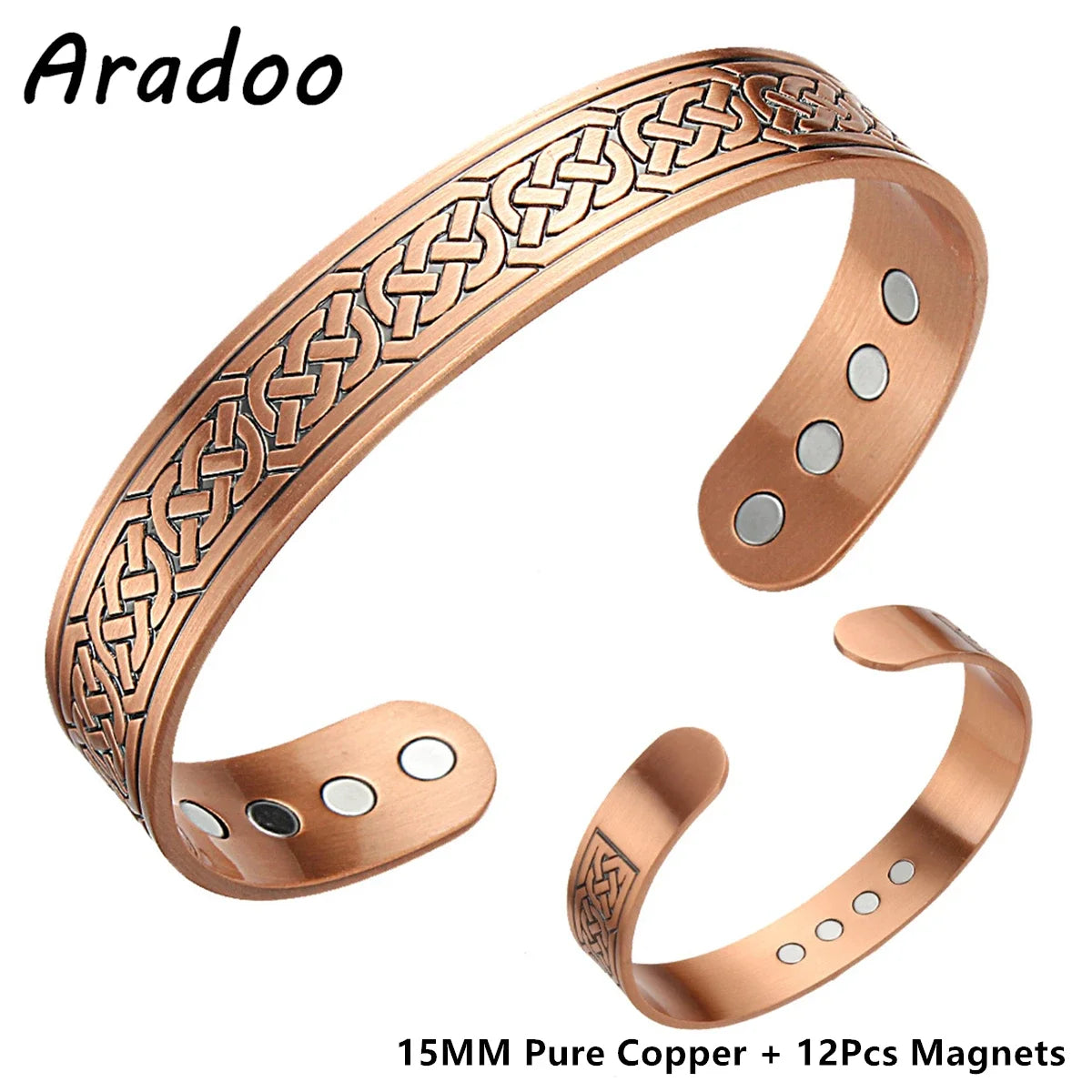 Vintage Pure Copper Cuff Bracelet | Magnetic Therapy for Wellness