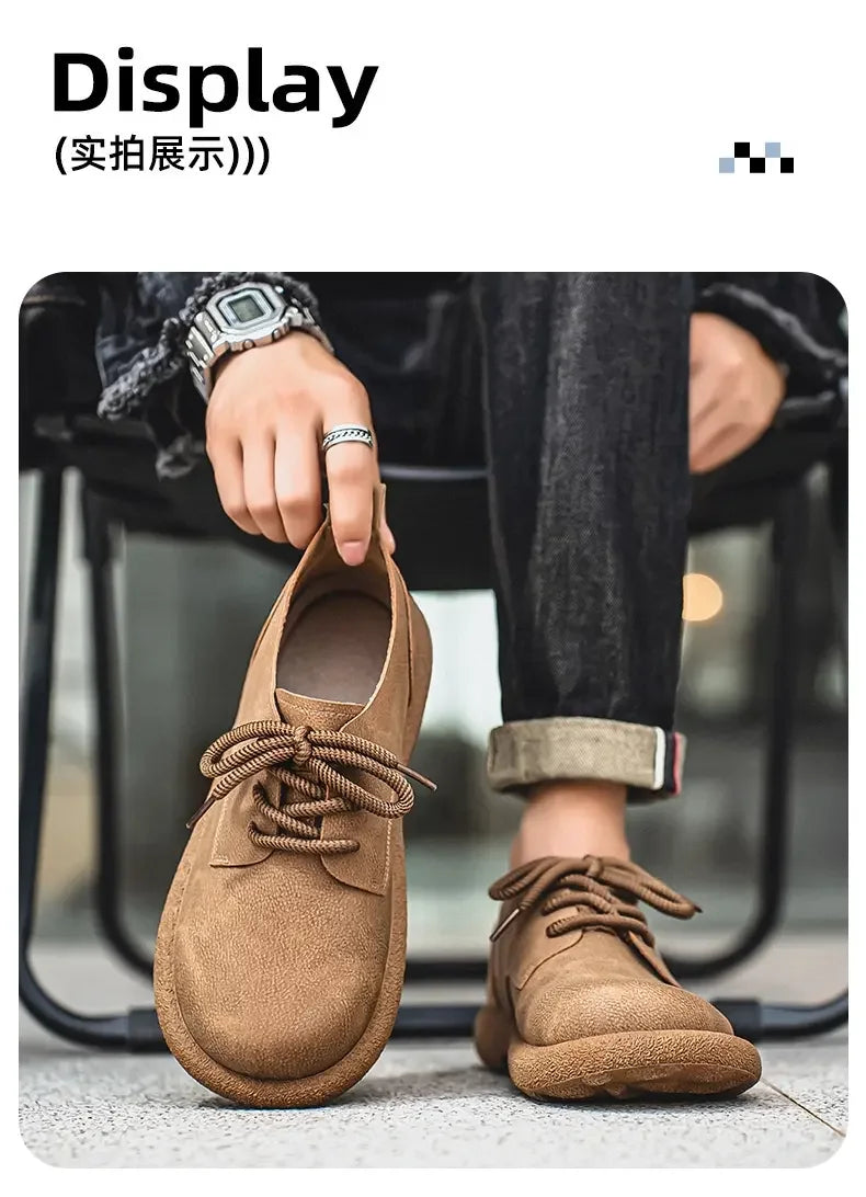 Men's Plus Size Retro PU Leather Ankle Shoes | Comfortable Casual Wear