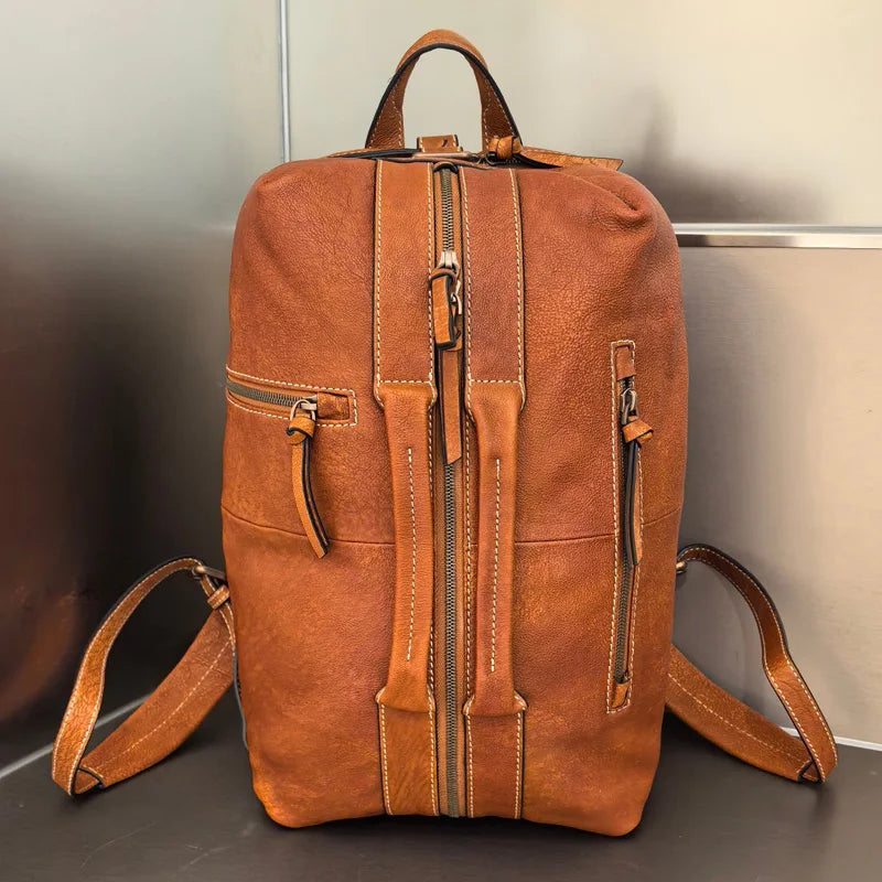 Retro Multi-Functional Vintage Backpack | Large Capacity Leather Bag