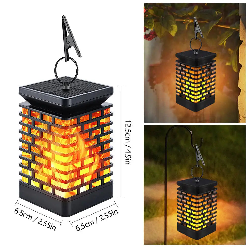 Farolillos Solares con Llamas Parpadeantes | Luces Exteriores Impermeables