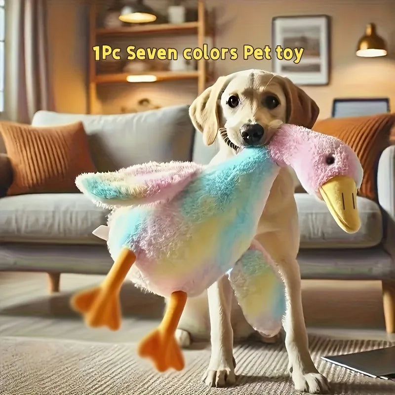Colorful Soft Duck Plush Toy for Pets | Anxiety-Relieving Buddy