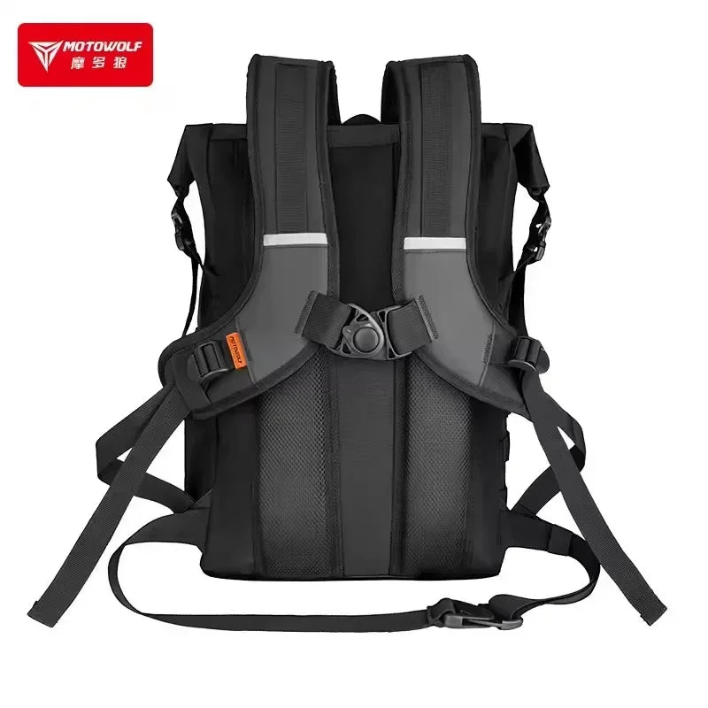 Waterproof Motorcycle Backpack | Large Capacity Reflective Cycling Bag