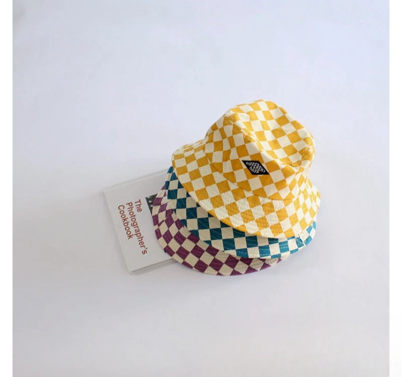 Checkerboard Pattern Kids Bucket Hat | Perfect Sun Protection