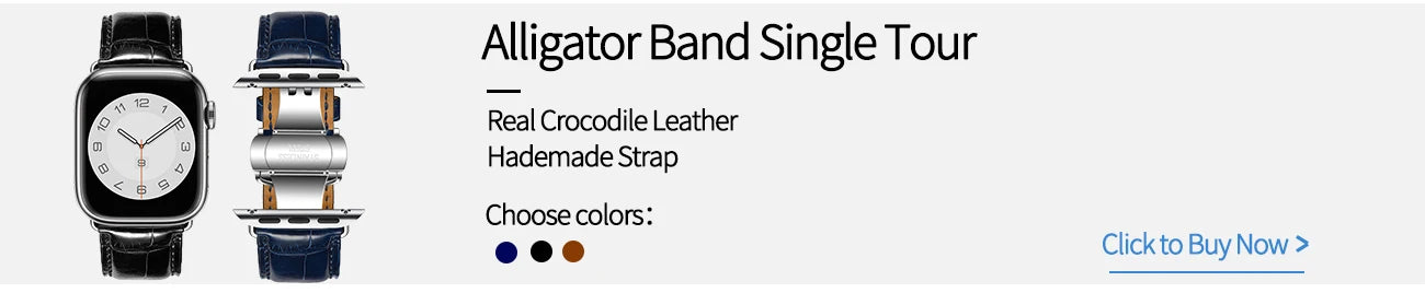 High-Quality Calfskin Leather Single Tour Band for Smartwatch