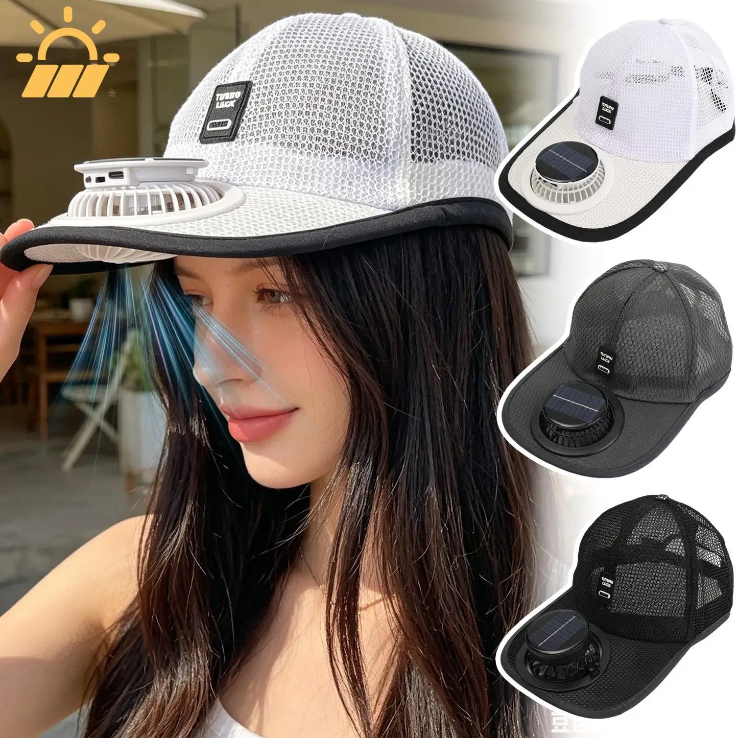 Breathable Mesh Cap with USB Fan | Summer Outdoor Sun Protection