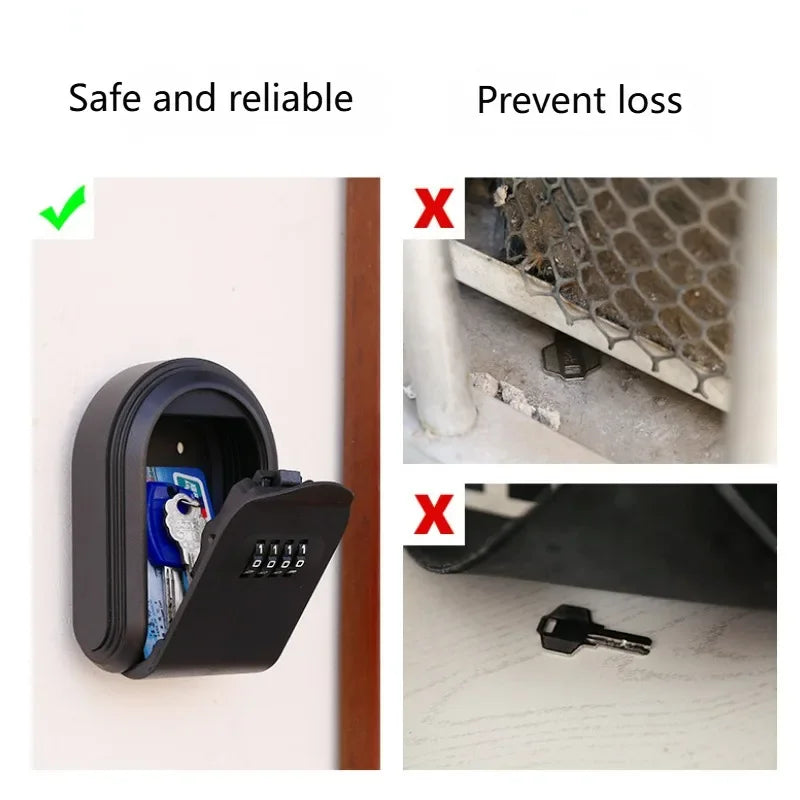 Wall Mount Key Lock Box | Secure 4-Digit Code Storage Organizer