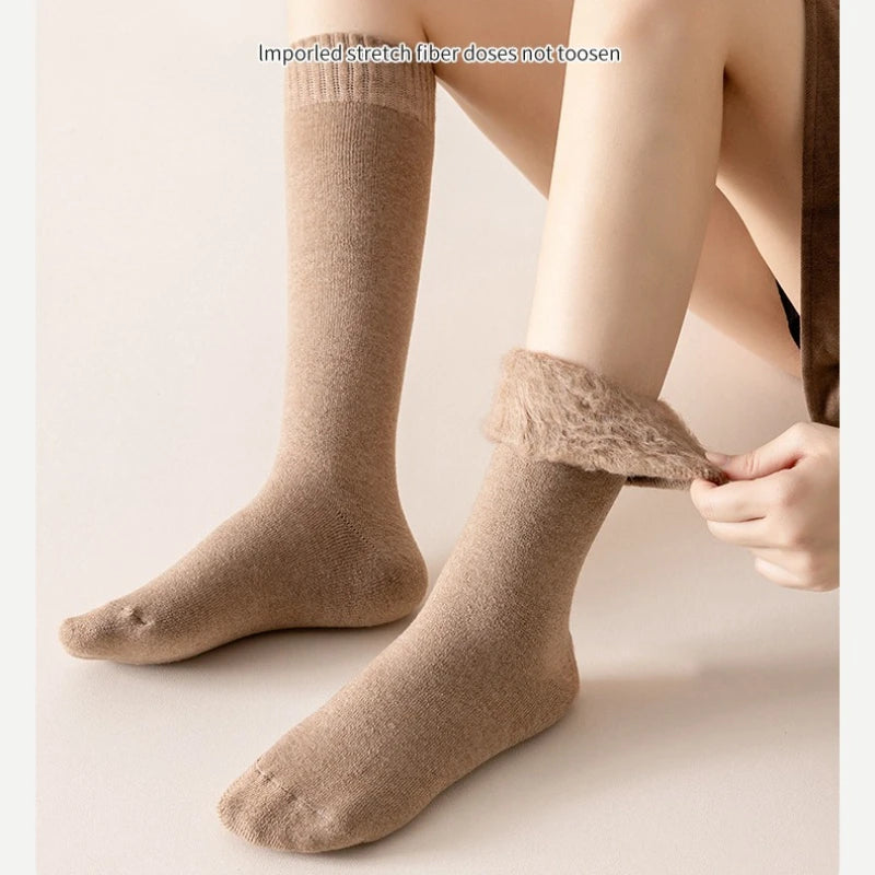 Women's Winter Warm Wool Knee Socks | Cozy & Stylish Footwear