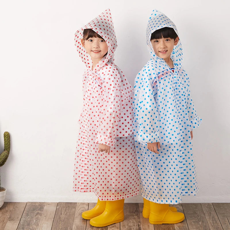 Kids Portable Hooded Raincoat | Waterproof Rain Poncho for Children