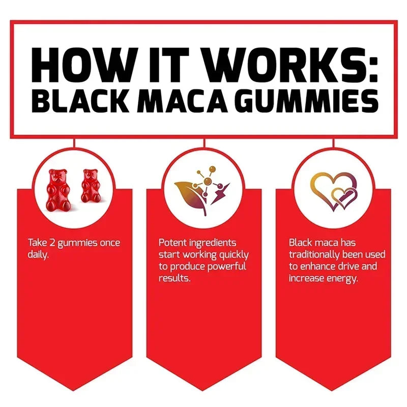 Black Maca Gummies - Performance, Mood & Energy Support Supplement